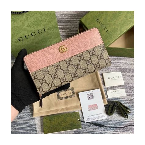 gucci calfskin matelasse pearl gg marmont zip around wallet nude|Gucci.